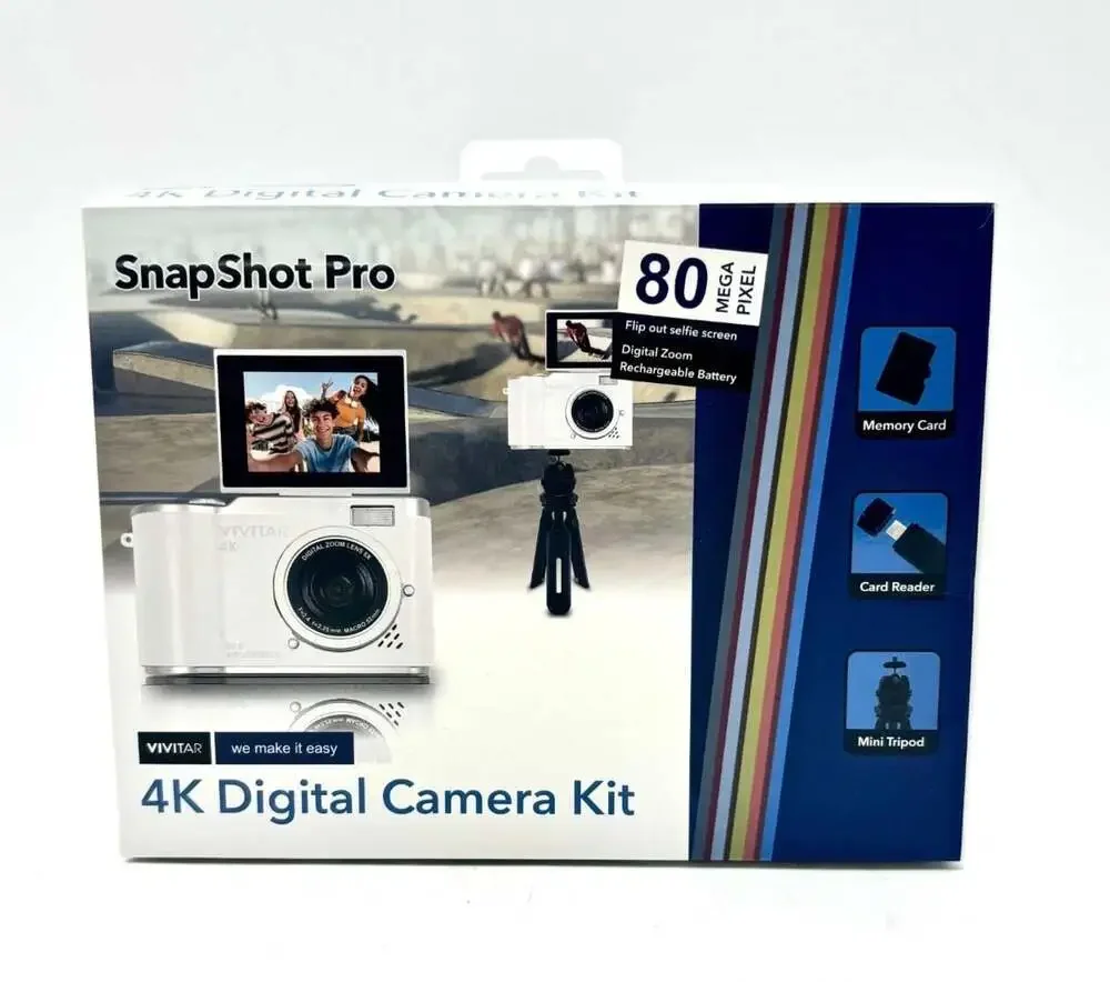 Vivitar SnapShot Pro 80MP 4K Digital Camera Kit with Tripod and Case